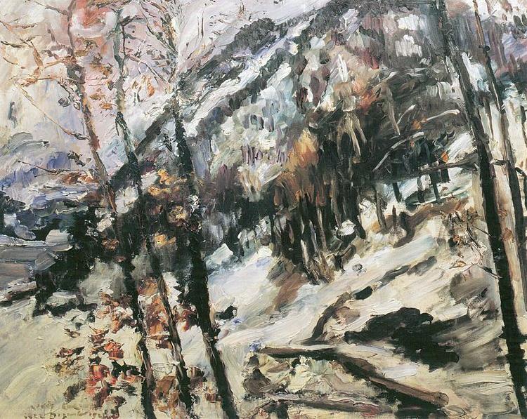 Walchensee mit Herzogstand im Schnee, Lovis Corinth